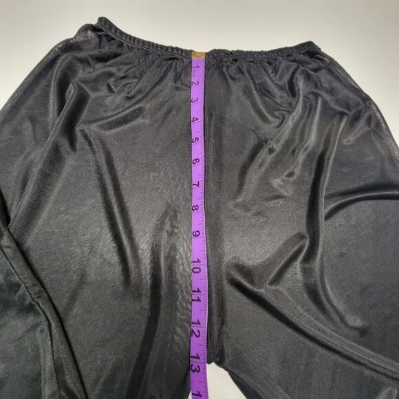 Sheer Black Pants Elastic Waist Wide Leg Long Black Pants - Size S, M - Picture 6 of 11